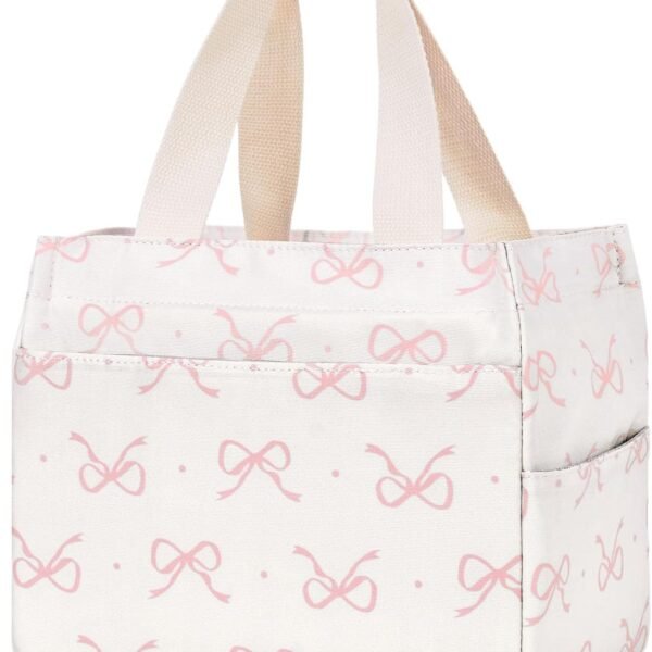 Bow-accent insulated lunch bag