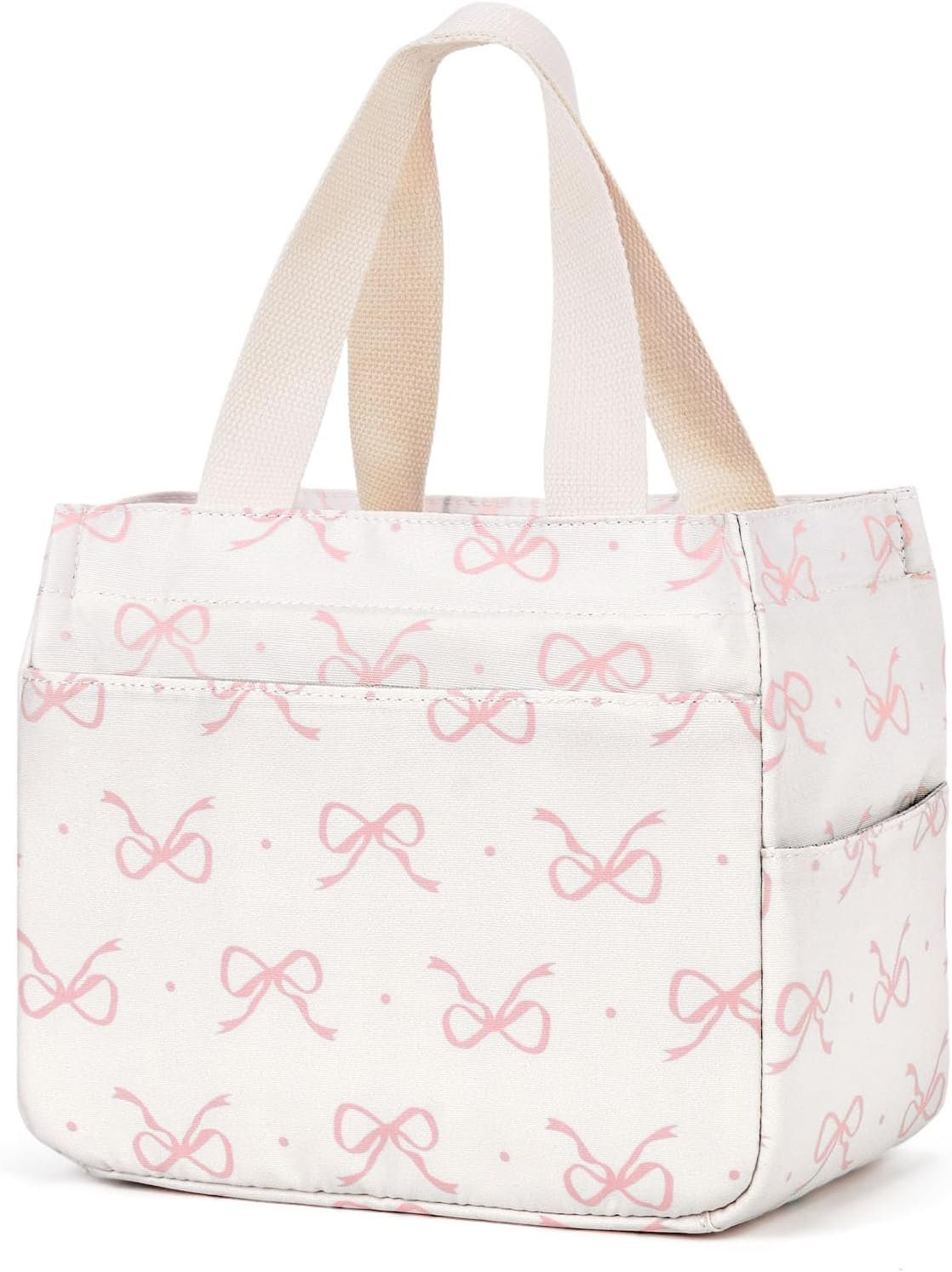 Bow-accent insulated lunch bag